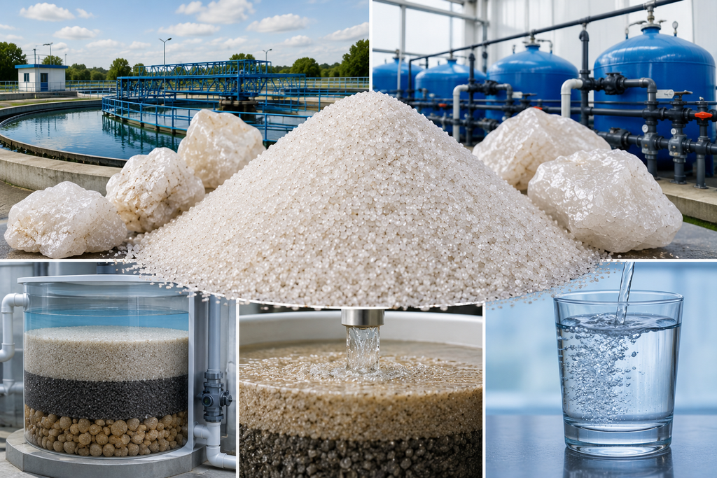 Silica quartz used filter water